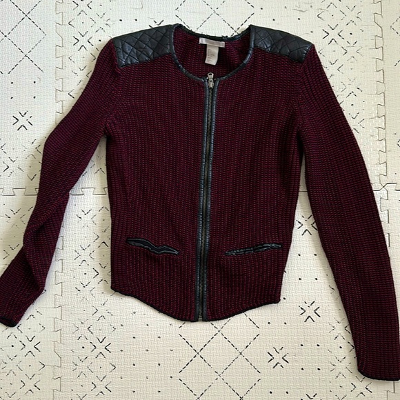 H&M mixed media jacket/cardigan - Picture 1 of 7